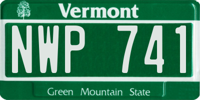 VT license plate NWP741
