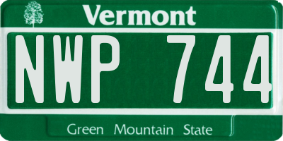 VT license plate NWP744