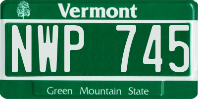 VT license plate NWP745