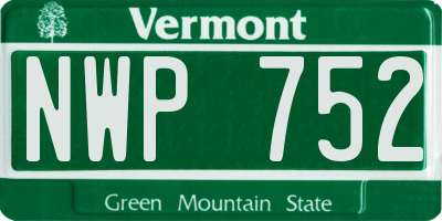 VT license plate NWP752