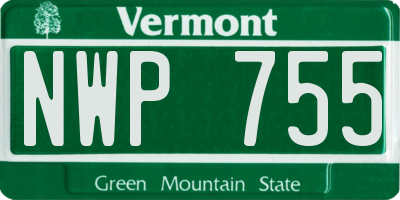 VT license plate NWP755