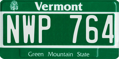 VT license plate NWP764