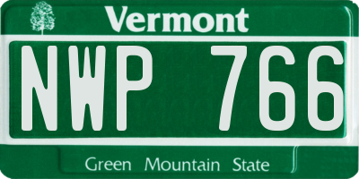 VT license plate NWP766