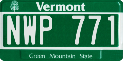 VT license plate NWP771