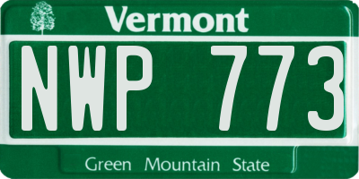 VT license plate NWP773