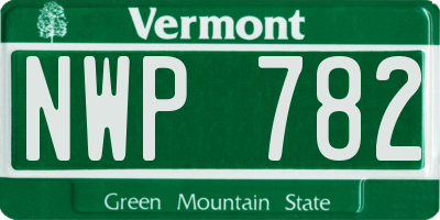 VT license plate NWP782