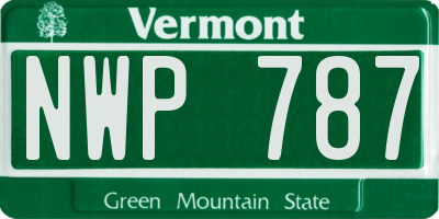 VT license plate NWP787