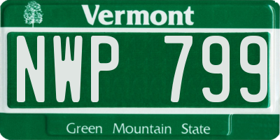 VT license plate NWP799