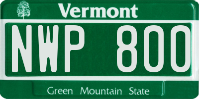 VT license plate NWP800