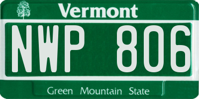 VT license plate NWP806