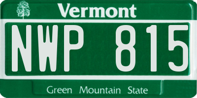 VT license plate NWP815