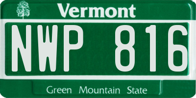 VT license plate NWP816