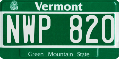 VT license plate NWP820