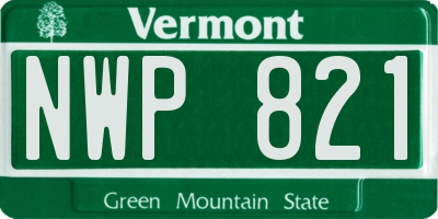 VT license plate NWP821