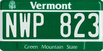 VT license plate NWP823