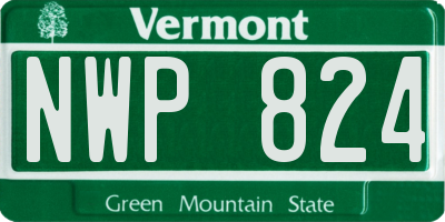 VT license plate NWP824