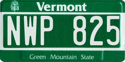 VT license plate NWP825