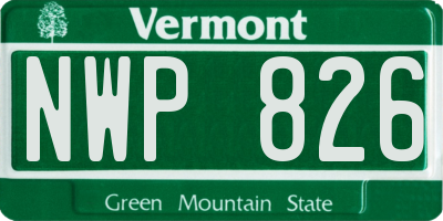 VT license plate NWP826