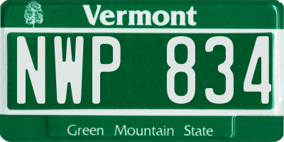 VT license plate NWP834