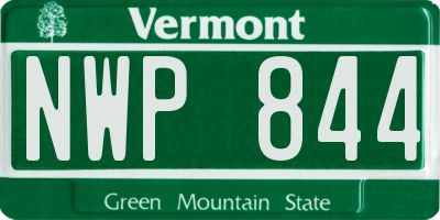 VT license plate NWP844