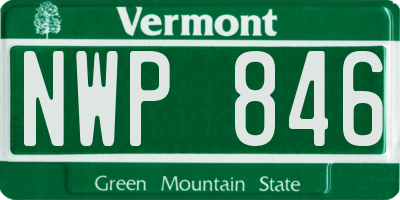 VT license plate NWP846