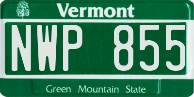 VT license plate NWP855