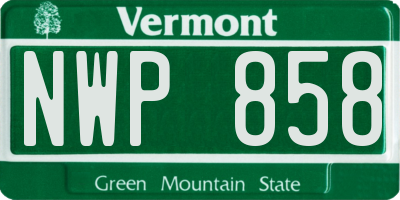 VT license plate NWP858