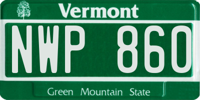VT license plate NWP860