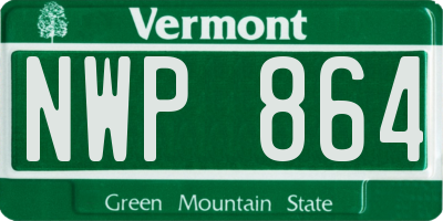 VT license plate NWP864