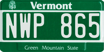 VT license plate NWP865