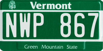 VT license plate NWP867