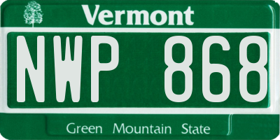 VT license plate NWP868