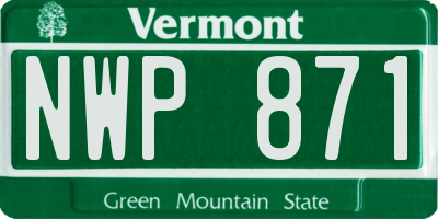 VT license plate NWP871