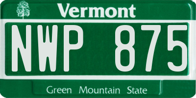 VT license plate NWP875