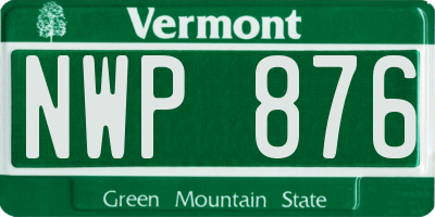 VT license plate NWP876