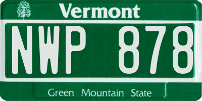 VT license plate NWP878