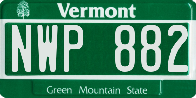 VT license plate NWP882