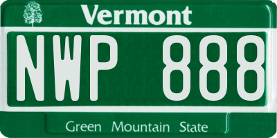 VT license plate NWP888