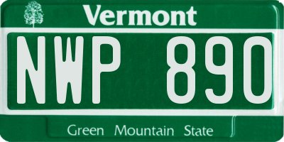 VT license plate NWP890