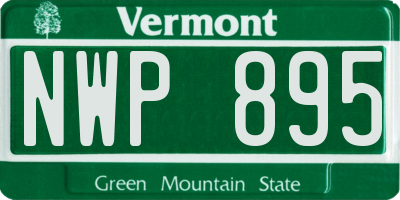 VT license plate NWP895