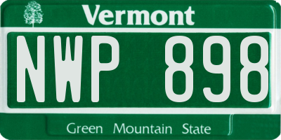 VT license plate NWP898