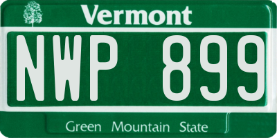 VT license plate NWP899
