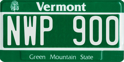 VT license plate NWP900