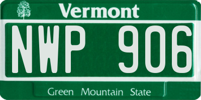 VT license plate NWP906