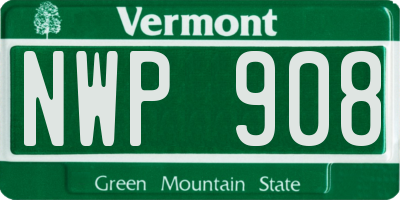 VT license plate NWP908
