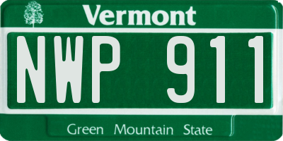 VT license plate NWP911