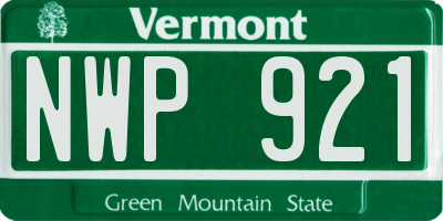 VT license plate NWP921