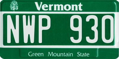 VT license plate NWP930