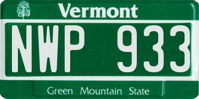 VT license plate NWP933