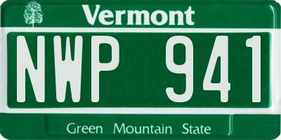 VT license plate NWP941